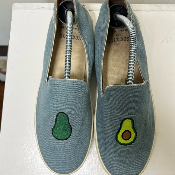 Soludos Jason Pollan Avocado Light Blue Canvas Casual Slip-On Shoes Size 9 - Picture 7 of 10